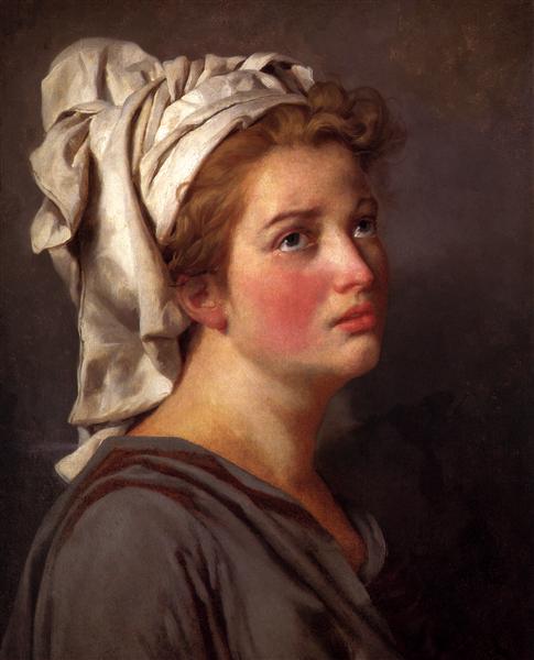Portrét, A, mladá žena, in, a, turban