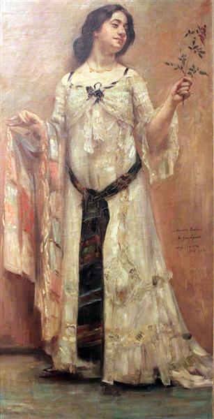 Retrato de Charlotte Berend com vestido branco - 1902