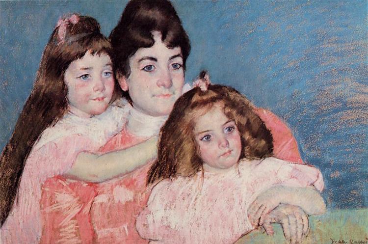 Madame Afe Aude Portrait et ses deux filles - 1899