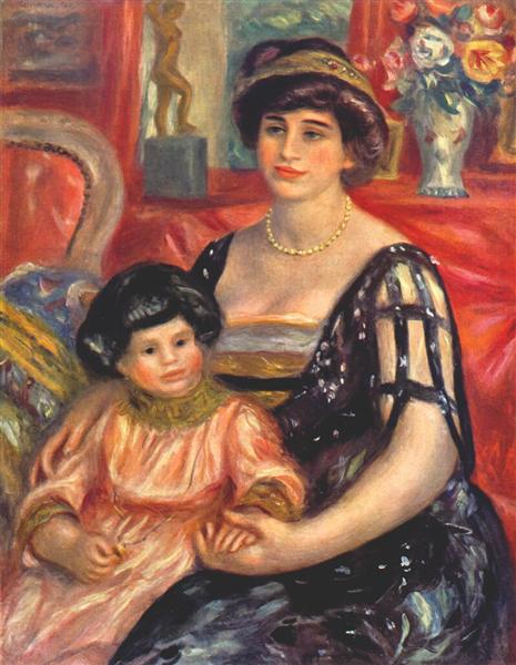 Retrato De Madame Duberville Con Su Hijo Henri - 1910