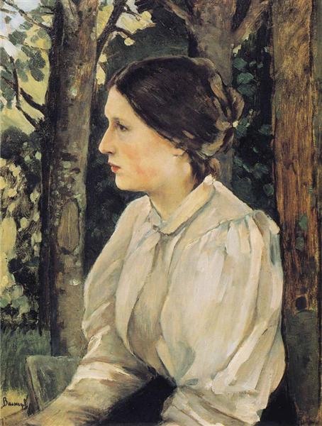Porträtt av Tatyana Vasnetsova, konstnärens dotter - 1897