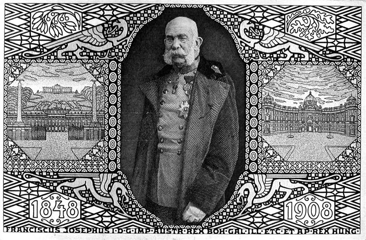 Postikortti keisari Francisco Josén kanssa - 1908