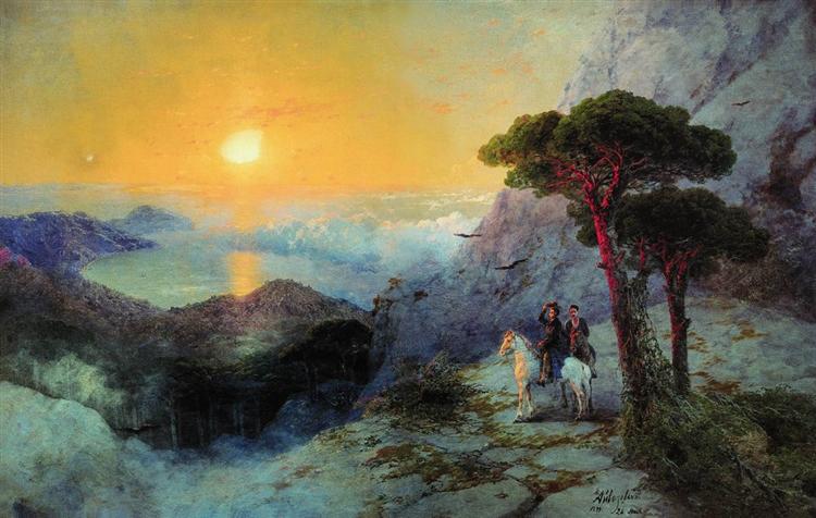 Puschin auf der Spitze des AI -Petri -Berges in Dawn - 1899