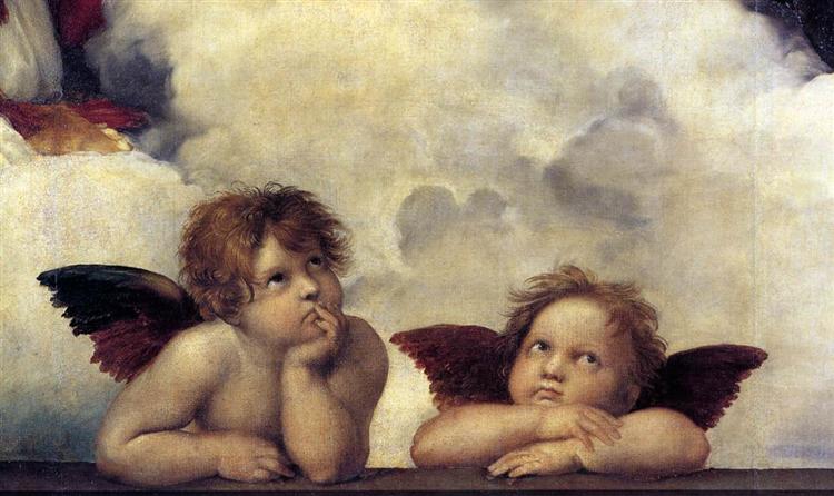 Putti - detal dziewicy Sistine - 1513