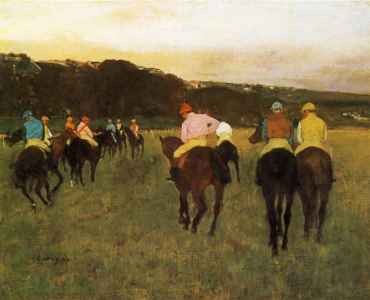 Cavalli da corsa su longchamp - 1874