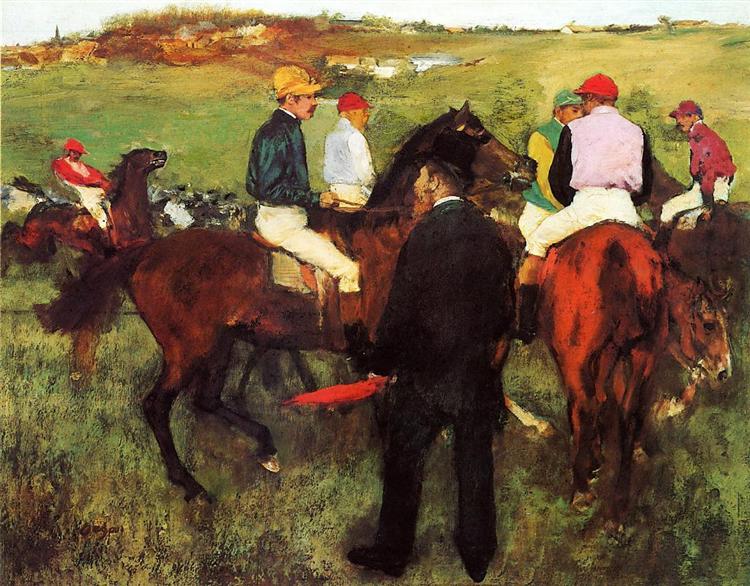 Racing heste i Longchamp - 1875