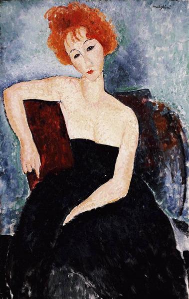 Redtish girl with night dress - 1918 Redtish girl with night dress - 1918