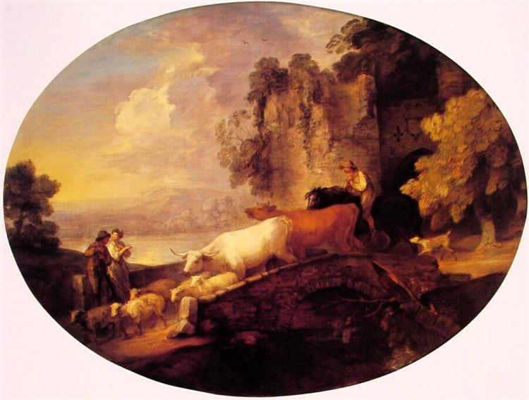 Paesaggio fluviale con amanti rustici - 1781