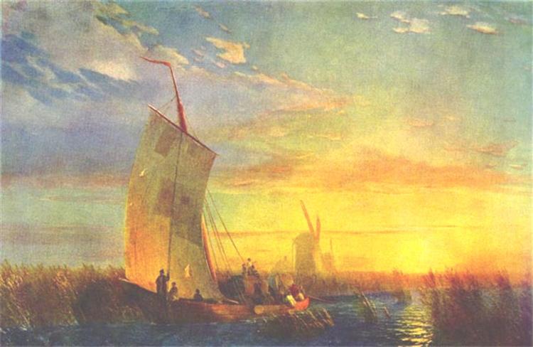 Rush à Dnieper près d'Aleshki - 1857