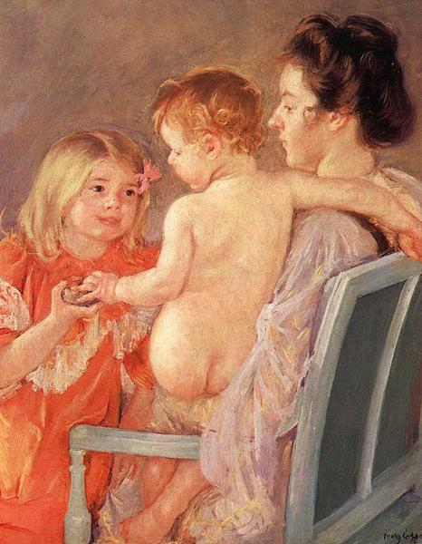 Sara dando um brinquedo para o bebê - 1901