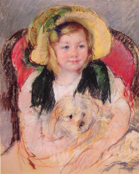 Sara com seu cachorro - 1901