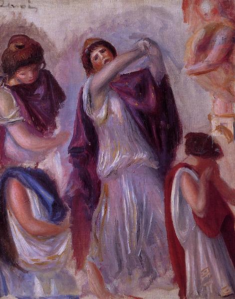 Ancient Scene Femmes Aux Peplums - 1895