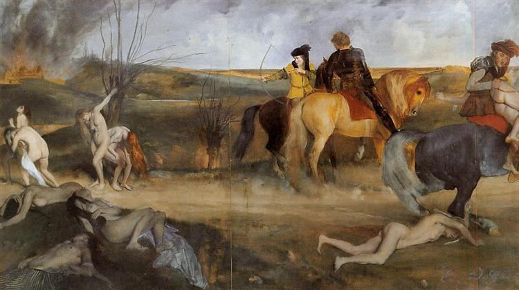 Kriegsszene im Mittelalter - 1865