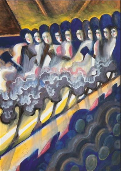 Kánkán - Gouache - Kağıt - 69.5x49cm