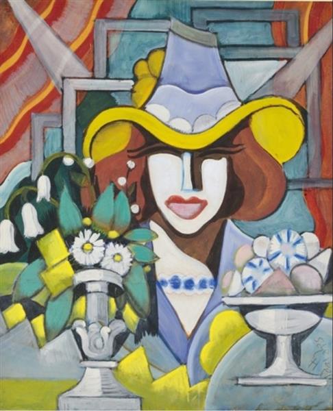 Kapalos Hölgy Kék Gyöngysorral