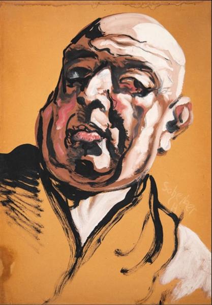 Önarkép - Gouache - आपका - फेडर - पापिर - कार्टोनन - 63.5x45.5 सेमी