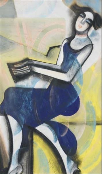 Žena hrající na klavír