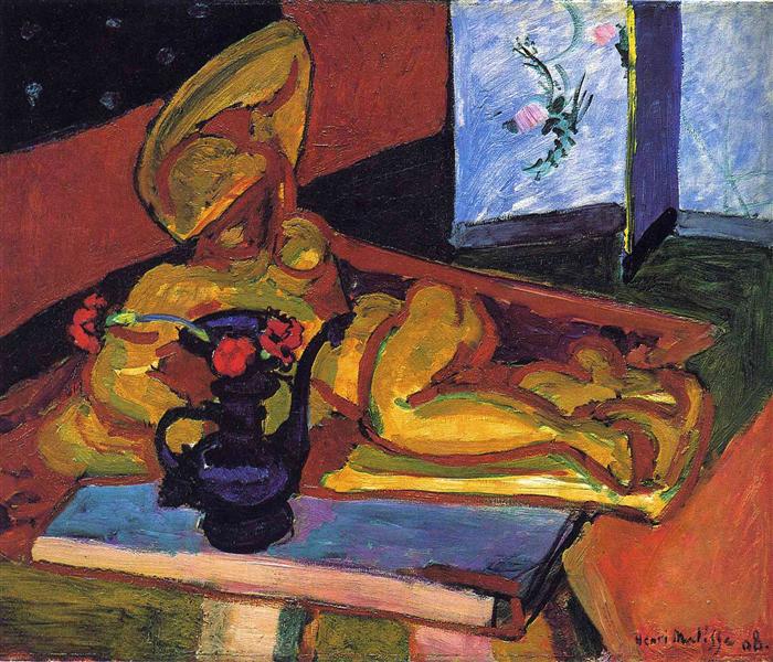 Sculpture and Persian vase 1908