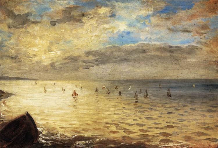 La mer vue de Dieppe's Heights - 1852