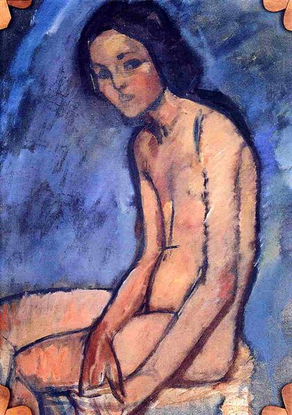 Sittende naken - 1909