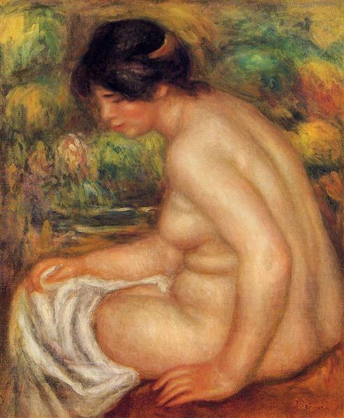 Naked sitting of profile (Gabrielle) - 1913