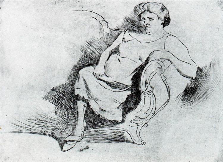 Sedící žena - 1908