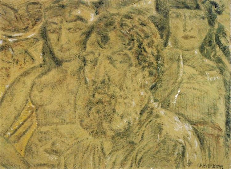 Self -portit s panenkami a vousy - 1949