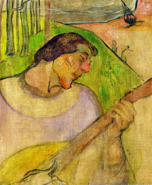 Auto -portrait con mandolino - 1889