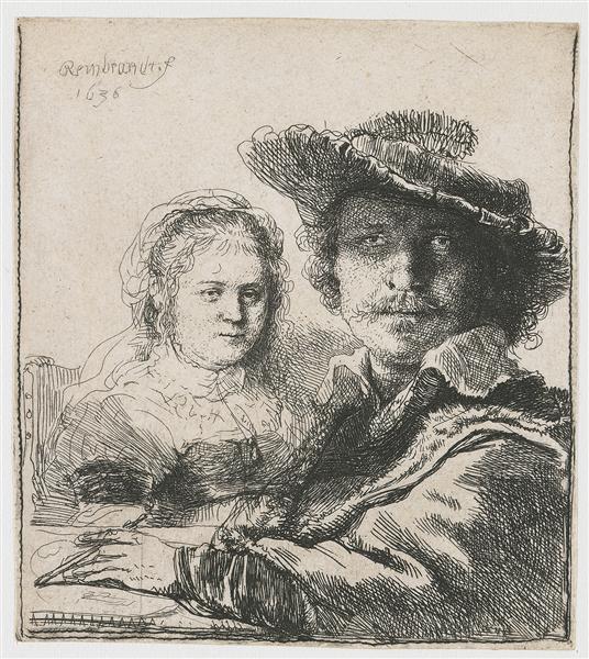 Auto -portrait con Saskia - 1636
