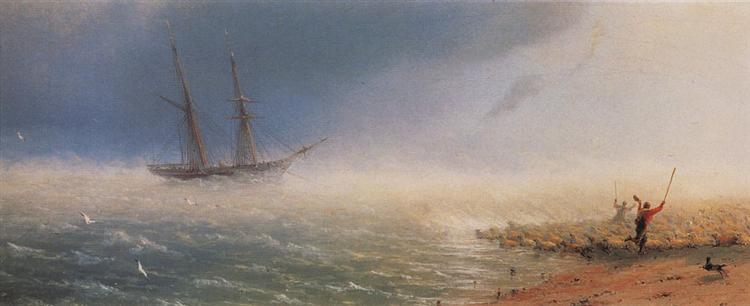 Ovejas Que Fueron Arrastradas Al Mar Por Una Tormenta - 1855