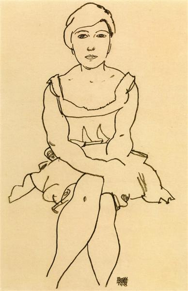 Zittende vrouw - 1918