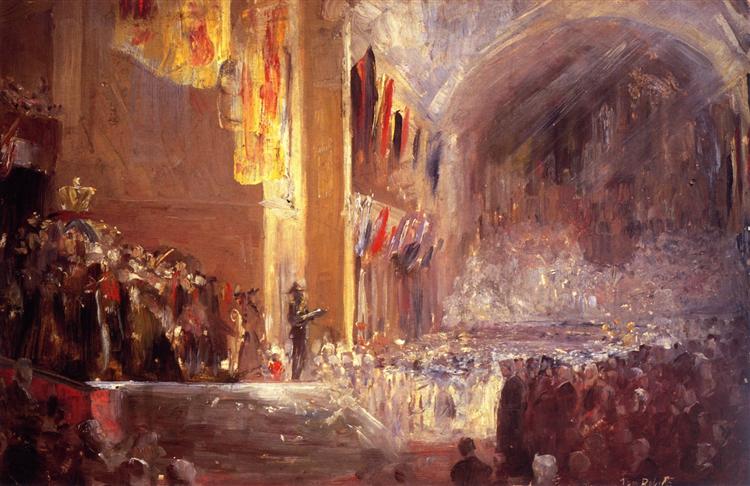 Sketch for the opening of the first parliament - 1901