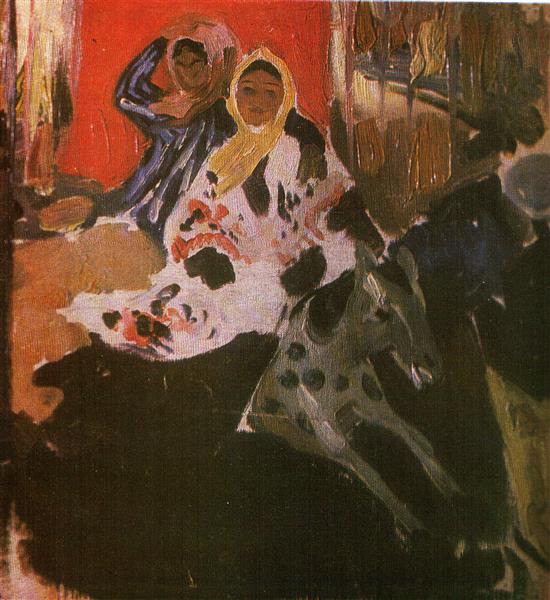 Szkic do malowania karuzeli - 1905