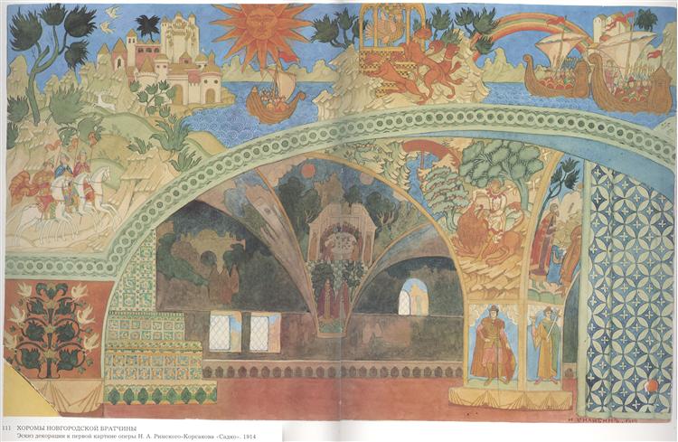Сризовые эскизы для Садко от Николай Римски -Корсаков - 1914