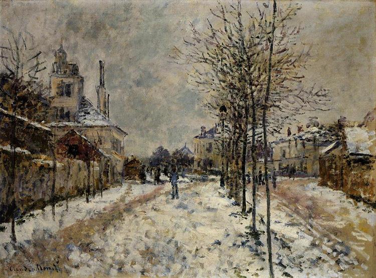 雪の効果 - ArgenteuilのPontoise's Boulevard -1875