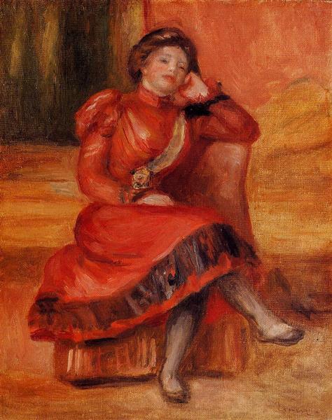 Dançarina espanhola em vestido vermelho - 1896