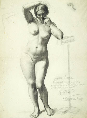 Femelle nue debout