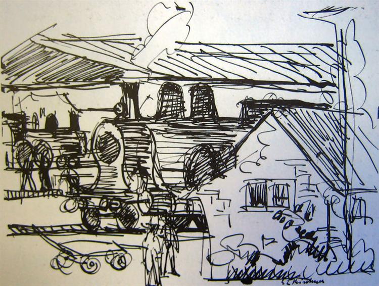 Estación En Davos - 1921