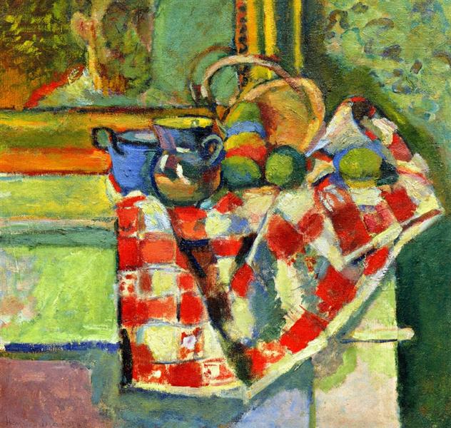 Nature morte avec nappe à carreaux 1903
