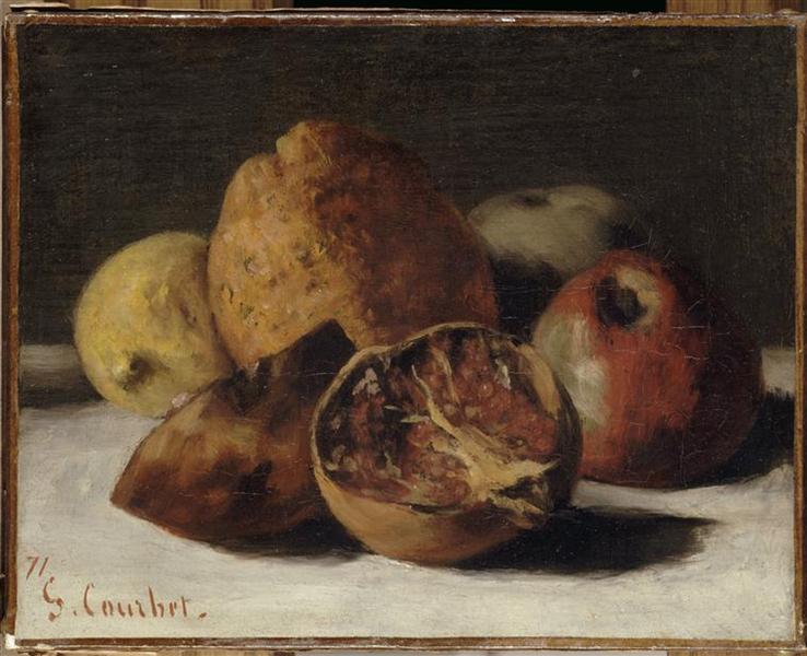 Soulever la nature avec des pommes et des grenades - 1871