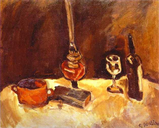 Soulever la nature avec lampe - 1916