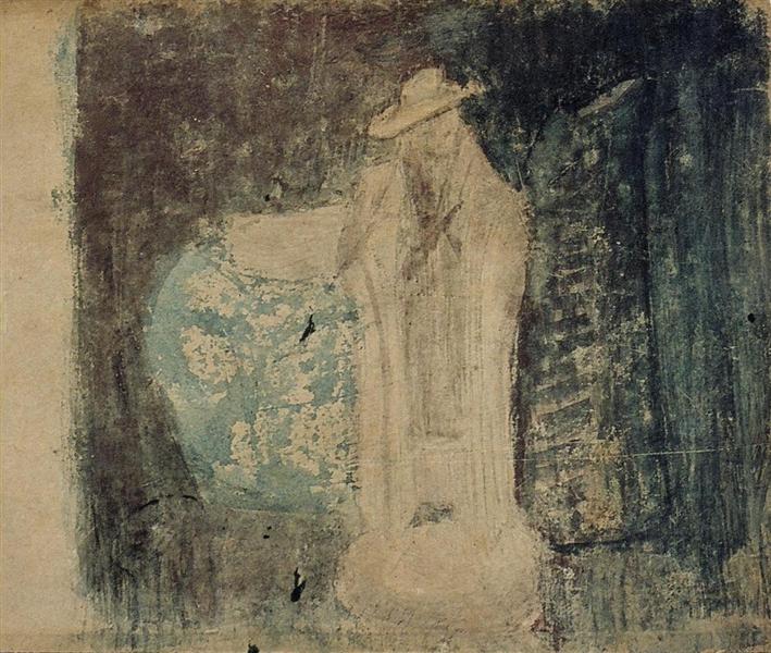 Natureza Morta Com estátua - vaso e jarro - 1920