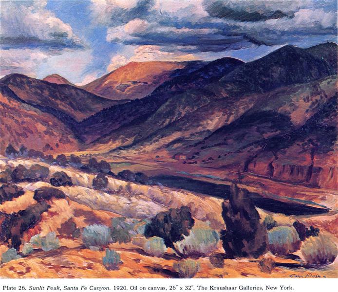 Pico Iluminado Por El Sol - Cañón De Santa Fe - 1920