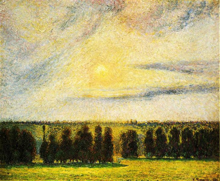 Zonsondergang in Eragny - 1890