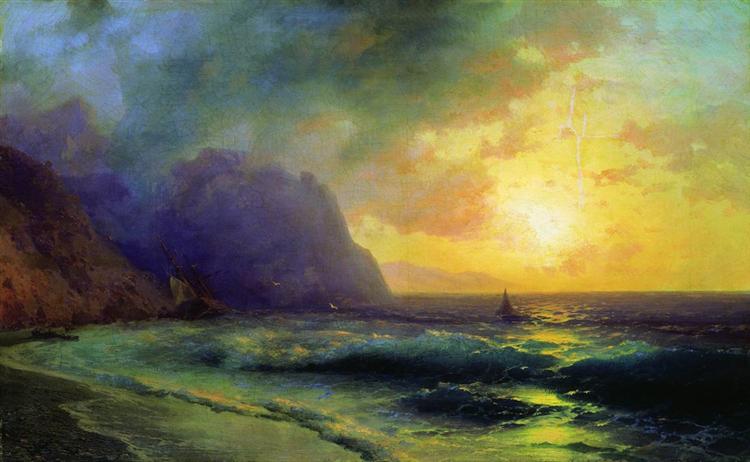 Sunset at sea - 1853