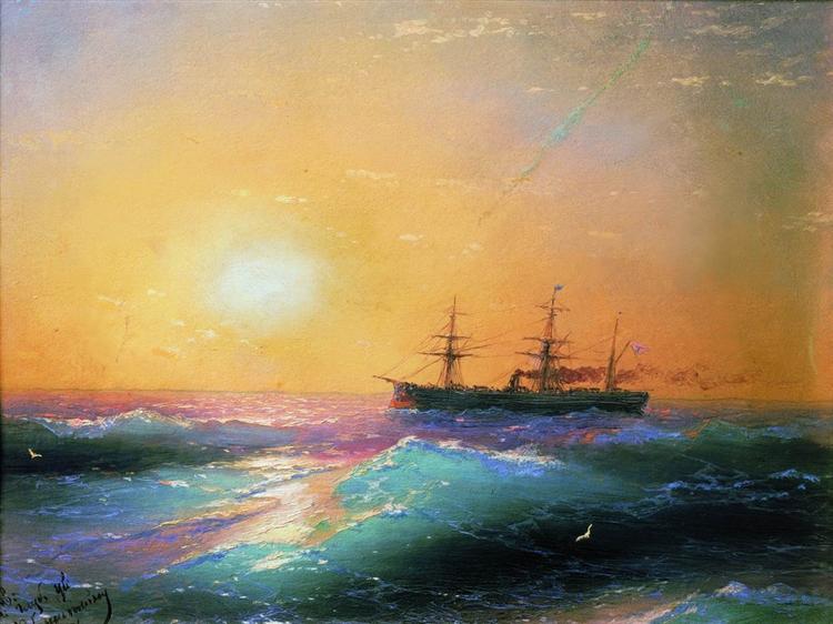 Sunset at sea - 1886