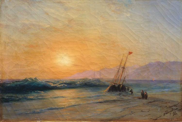 Sunset in mare - 1898