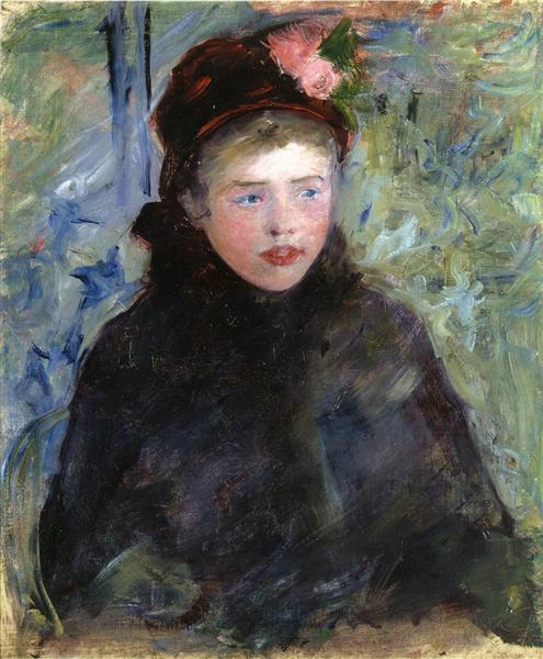 Susan avec une touche ornée de deux roses - 1881