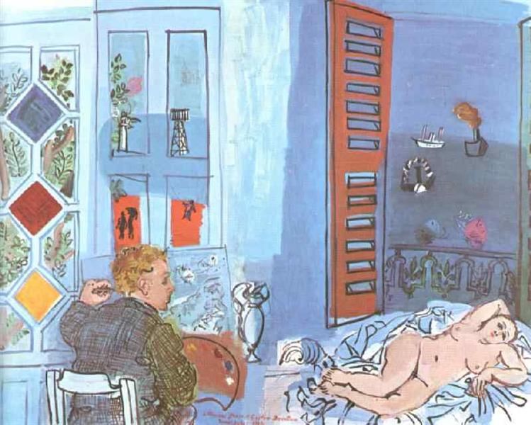 Konstnären och hans modell i Le Havre -studien
