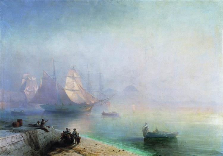 Naples Bay in a misty morning - 1874